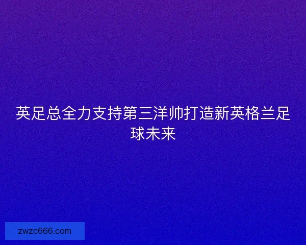 英足总全力支持第三洋帅打造新英格兰足球未来